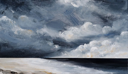 Dutch Clouds North Sea 24x41,5cm acryl and vinyl on canvas 2025 (Privé collectie Porto Salvo Portugal)