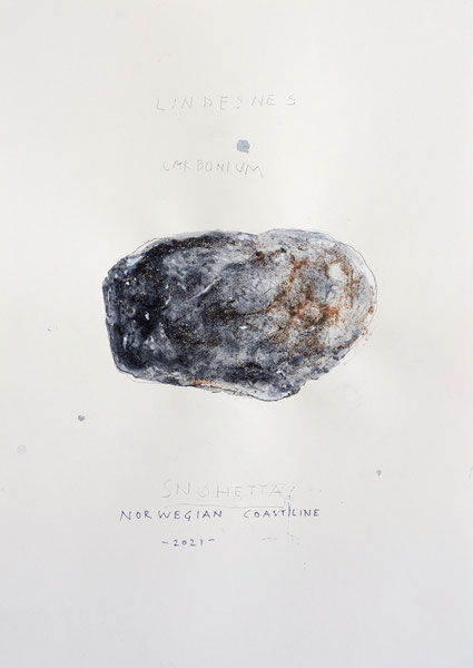 Lindesnes Carbonium Norway 39,9x28,3cm mixed media op papier 2024