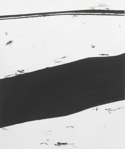 Curve in Landschap 39x32,6cm olie papier 2019