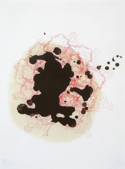 Zonder titel 32x24cm inkt en olieverf op papier 2016