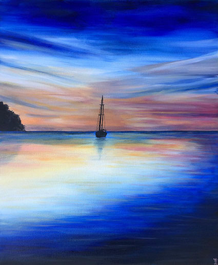 VENDU - "L'autre bout du monde" - 60 X 50 X 4 cm