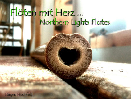 Bambusflöte - Northern Lights Flutes auf www.nord-art-studio.deFlöten mit Herz - Northern Lights Flutes