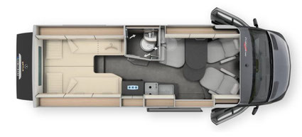 Grundriss vom Dethleffs Globebus Performance 4x4 2025