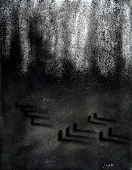 Cementerio 6, 2006 carboncillo 35X28 cm