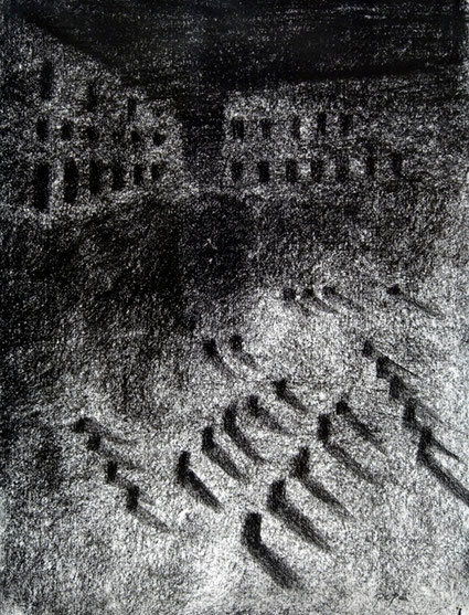 Cementerio 5, 2006 carboncillo 35X28 cm