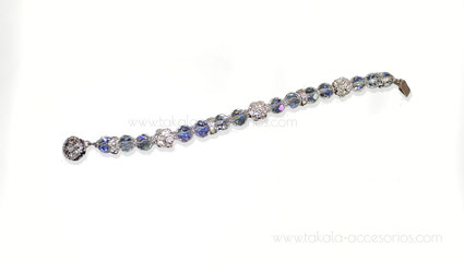 pulsera novia cristales y strass