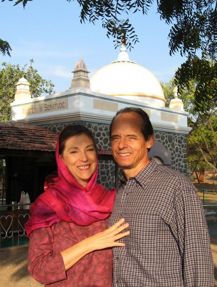 Peter and Debbie Nordeen at Meher Baba's Samadhi, India