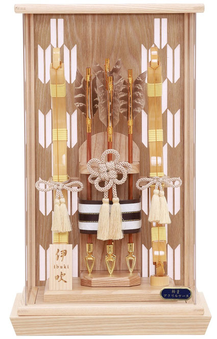 破魔弓 伊吹（いぶき）10号 高さ42cm ケース入 四角 白木（1215-10-020）