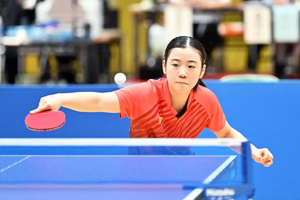 昨年ベスト16から躍進の決勝進出の瓜生日咲（星槎中）©卓球レポート／バタフライ