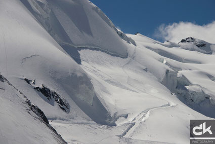 Auf der Terrasse auf dem Mittelallalin - ein Blick zurück