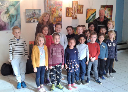 Les enfants du centre Aéré de l'Espira d' Agly ont découvert l'art abstrait de Bernard Legros