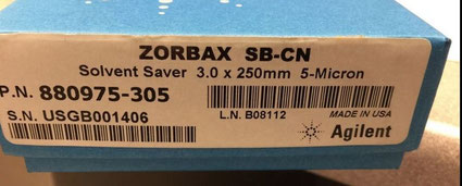 Agilent Zorbax SB-CN 3.0x250 5µm Coulmn/ Säule für die Chromatographie/ HPLC/ Chemie