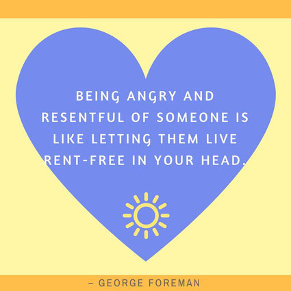 Being angry and resentful of someone ist like letting them live rent-free in your head George Foreman visuelle zitate