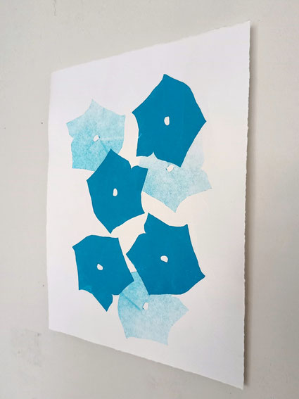 SEVEN BLOSSOMS. 2022, materal print, blind embossing
