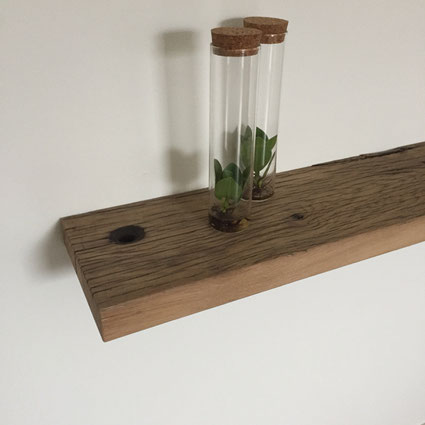 Oud eiken wagondeel wandplank op maat.