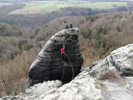 Rauschenspitze, "Seilhangelvariante" zum AW ... definitiv kein Plaisir!