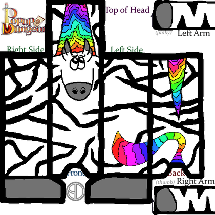 Felfel, das Regenbogenzebra (selfmade Popup Dungeon character)