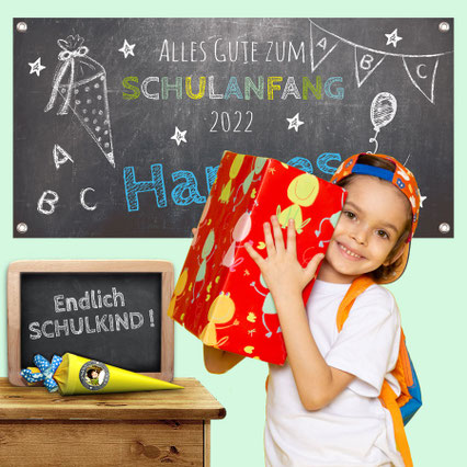 Umweltfreundliche Banner für den Schulanfang