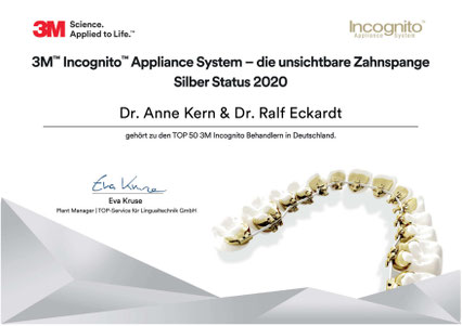 Auszeichnung für TOP 50 Kieferorthopäden für innenliegende Zahnspange