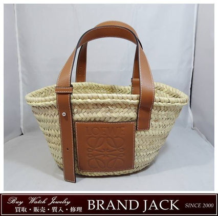 ロエベ] バスケットバッグ スモール ラフィア トート ショルダー かご