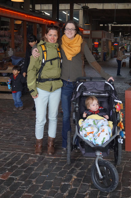Fort Worth: Ich mit Inka & Noam (und Nadav, der das Foto machte) bei der Stockyard Station.