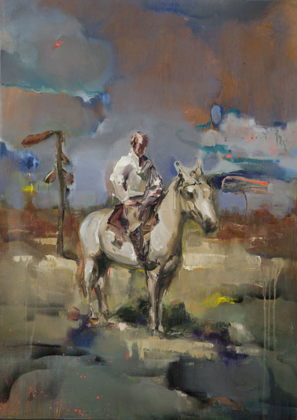 reiter, 70 x 50 cm, oil on wood, 2017
