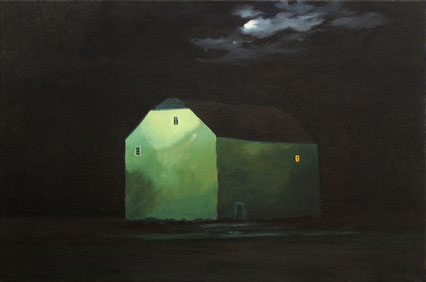 Martin Guido Becker, "Grünes Haus", 2022, 70/100 cm