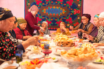 Baby party with all the neighboring women
