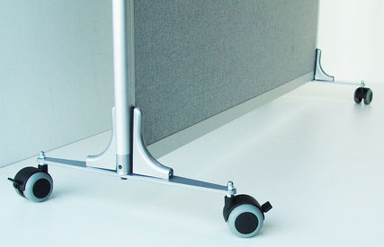 Office partition on casters