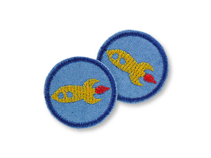 Set Mini Jeansflicken Rakete Flicken zum aufbügeln für Jungen