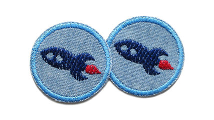 Set Mini Jeansflicken Rakete Flicken zum aufbügeln für Jungen