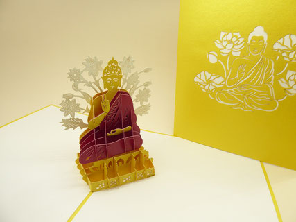 carte pop-up Bouddha zen sérénité plénitude