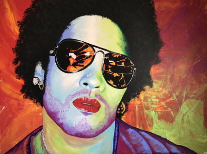 Porträt in Acryl - Lenny Kravitz 