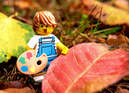 Legominifigur, Herbst, Laub, Herbstlaub