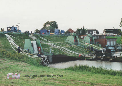 THW-Einsatz Glückstadt Juli 2002, Starkregenereignis, Schöpfwerk