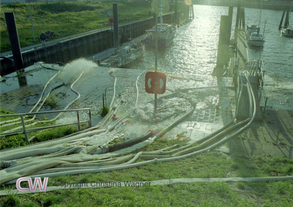 THW-Einsatz Glückstadt Juli 2002, Starkregenereignis