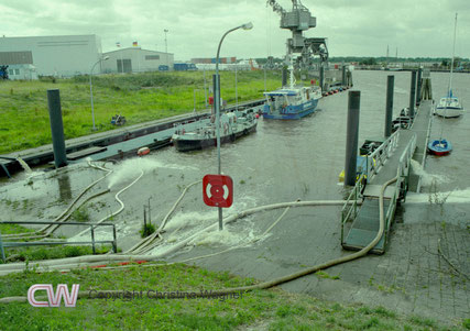 THW-Einsatz Glückstadt Juli 2002, Starkregenereignis