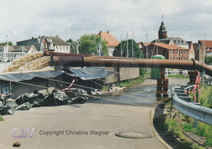 Starkregenereignis Juli 2002, Glückstadt, niederländische Hochleistungspumpen