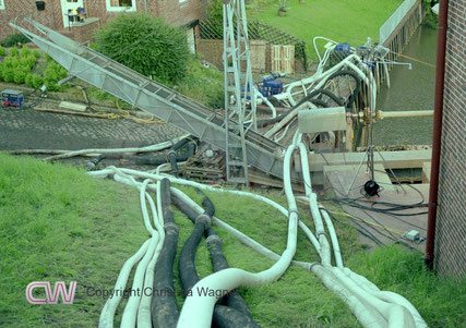 THW-Einsatz Glückstadt Juli 2002, Starkregenereignis, Pumpen Rhin
