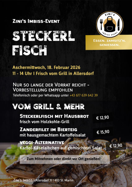 Zini's Imbiss Event - Steckerlfisch vom Grill 18.02.2026