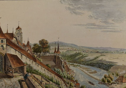 Bern mit alter Stadtmauer und Münster 