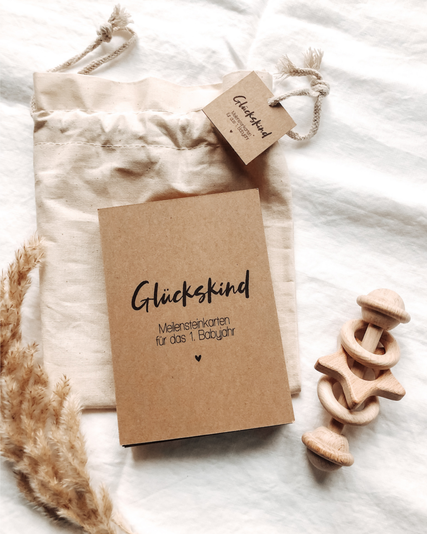 Meilensteinkarten für das 1. Babyjahr "Glückskind ...