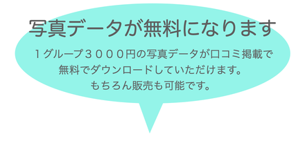 １グループ３０００円の写真データが口コミ掲載で 無料でダウンロードしていただけます。 もちろん販売も可能です。