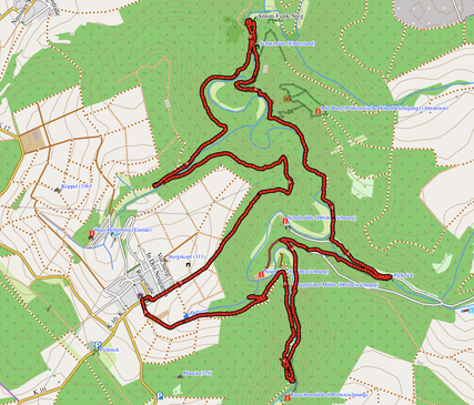 GPXTrack "12 km Wanderung durch das Mühlbachtal"