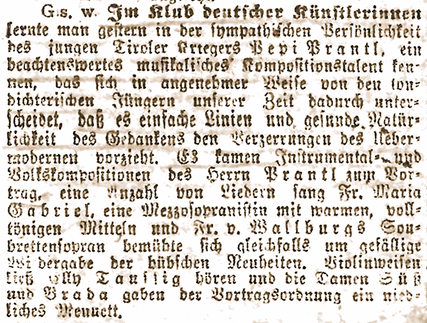 Prager Tagblatt – 15. Mai 1917 - aus dem Archiv der Familie Prantl