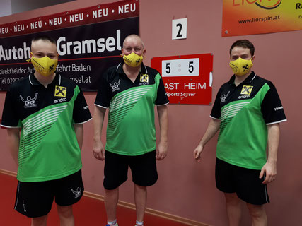 Dominik Tarmann, Tomas Janci und Martin Kinslechner in Baden. Powered by Raiffeisenbank.