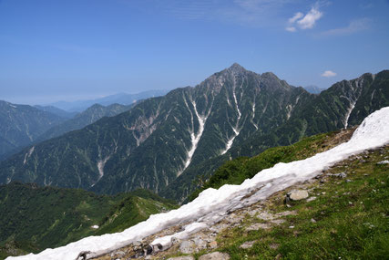 奥大日岳の稜線から見る剱岳