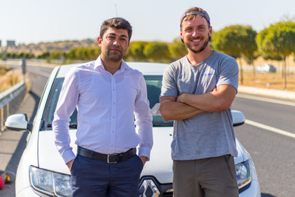 First hitchhike of the day: Ismail took us outside of Mardin with his Renault