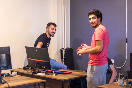 Baris on the left with one of his collegues Jamal