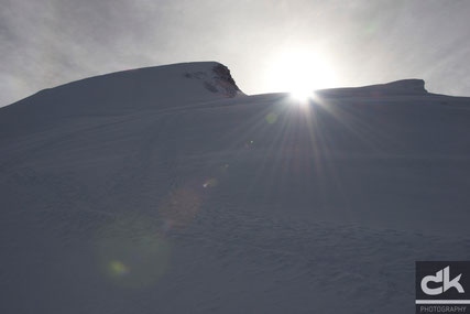 Blick vom Feejoch zum Gipfel